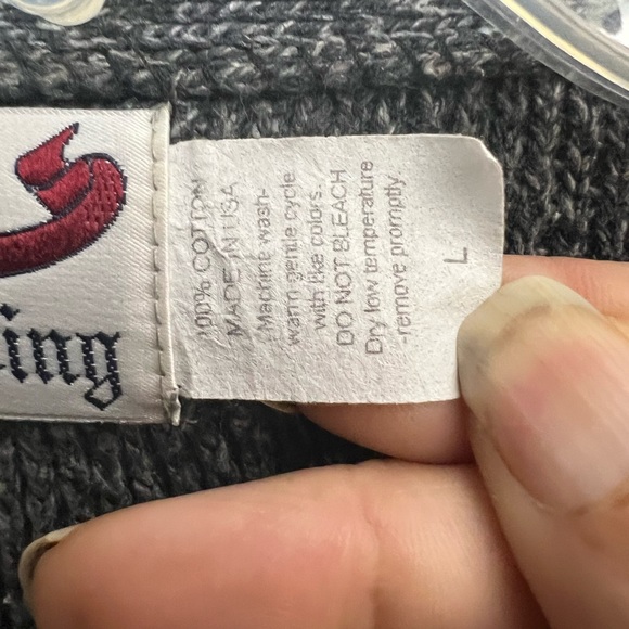 PENN’S LANDING MENS VINTAGE BUTTON UP SWEATER, SIZE LARGE 100% COTTON. - Picture 8 of 8